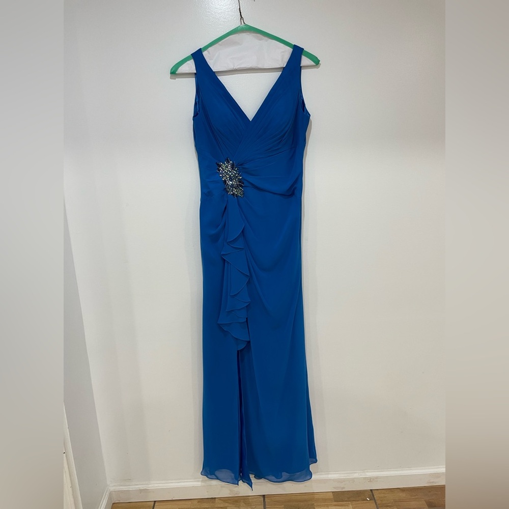 Women’s Faviana prom formal dress size 12 junior blue gem